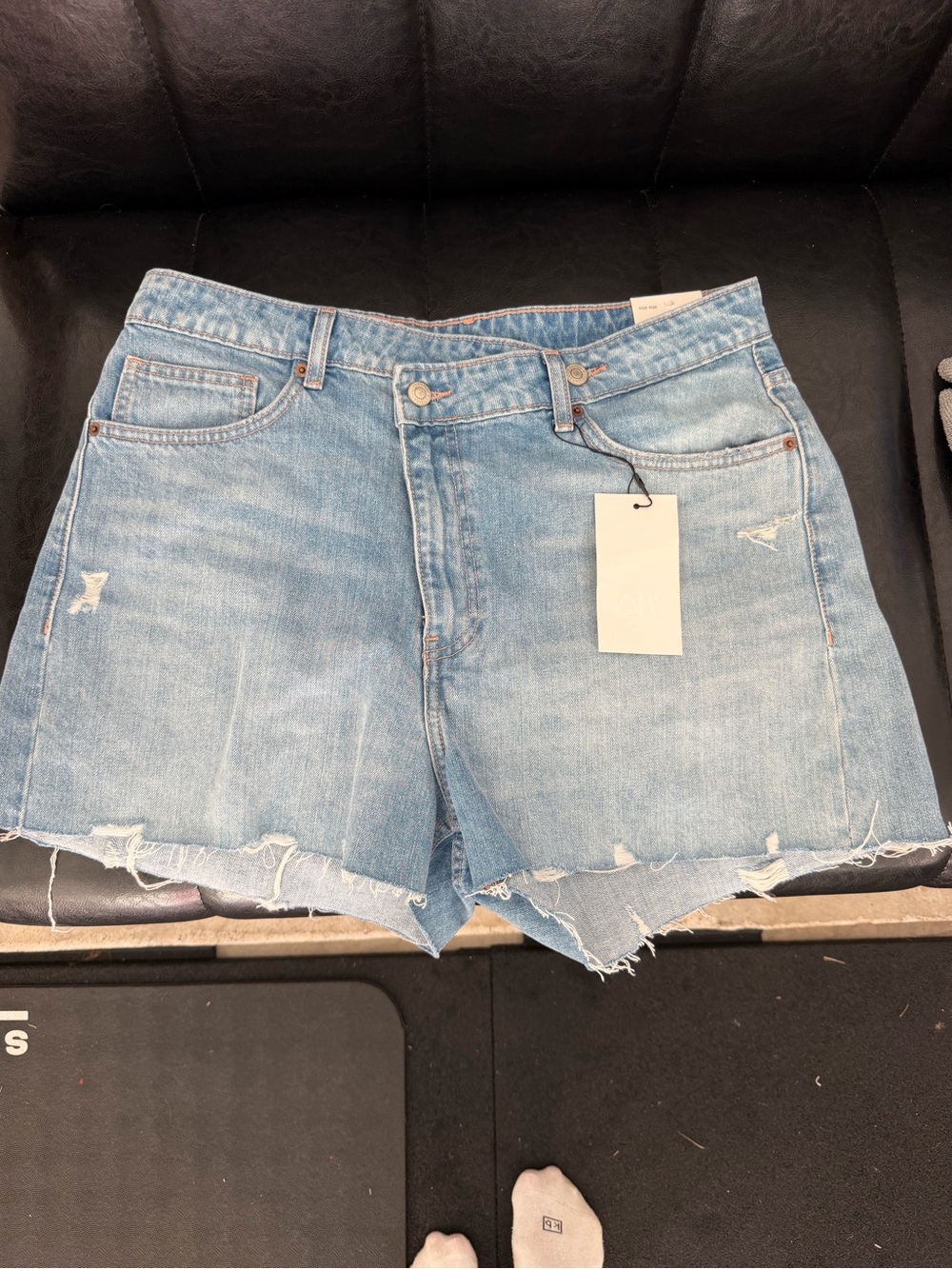 Light Blue Criss Cross Denim Women’s Shorts